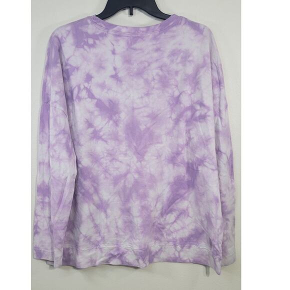 Sarcastic Graphic Sweatshirt Tye Dyed Purple & White Womens Large Fun Funny Top - Picture 3 of 7